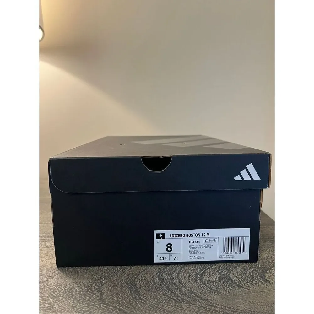 Adidas Adizero Boston 12 Running Shoes – Men’s Size 8 | Core Black / Carbon